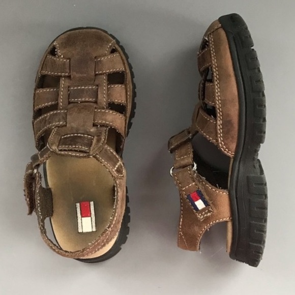 Tommy Hilfiger Kids Vintage Leather Toddler Fisherman Sandal 9.5M Comfort Rare